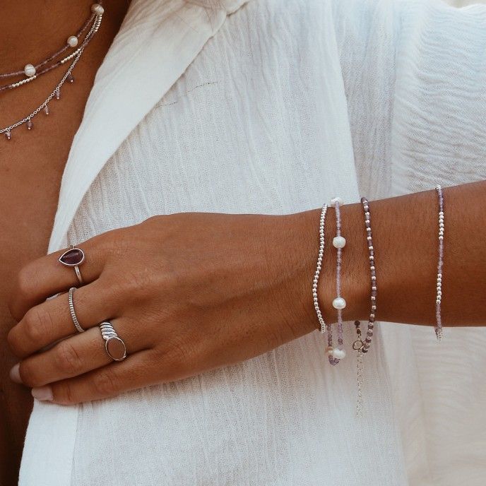 PULSERA DE PERLA Y PIEDRA