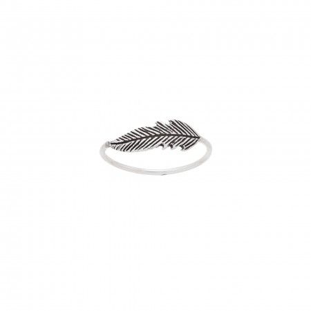 FEATHER SILVER RING