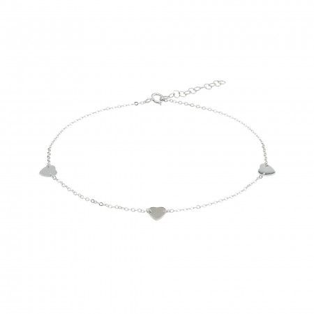3 HEARTS SILVER ANKLET