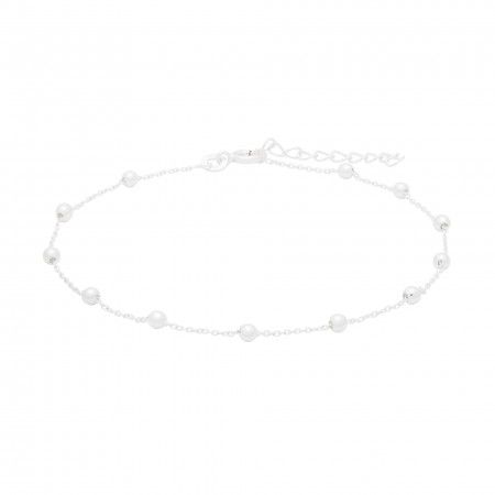 SILVER ANKLET WITH BEADS
