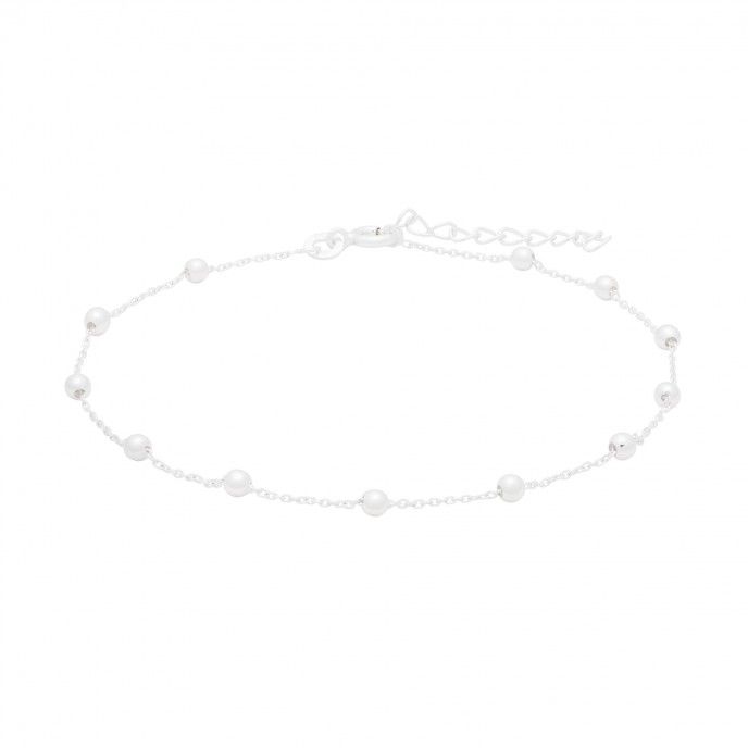 SILVER ANKLET WITH BEADS