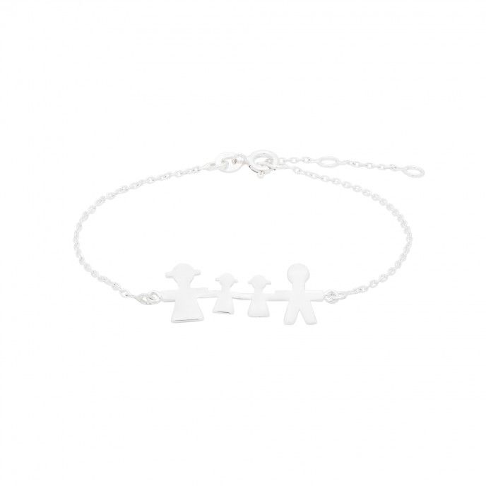 SILVER BRACELET WITH 2 GIRLS