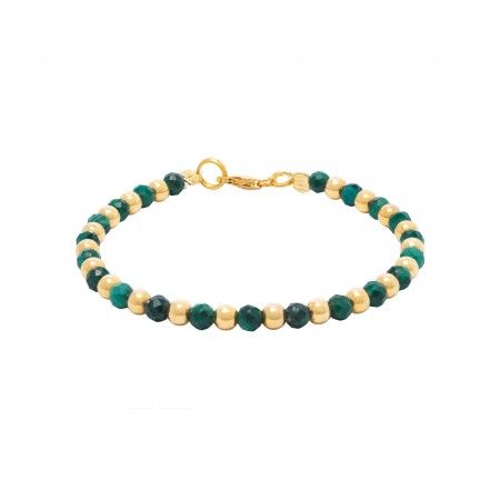SILVER BRACELET WITH NATURAL STONES