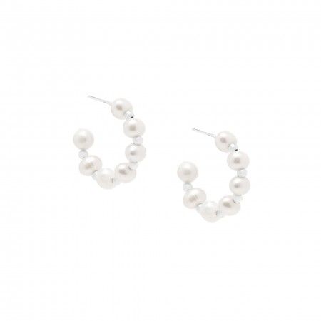 HOOPS WITH PEARLS HOOPS WITH PEARLS