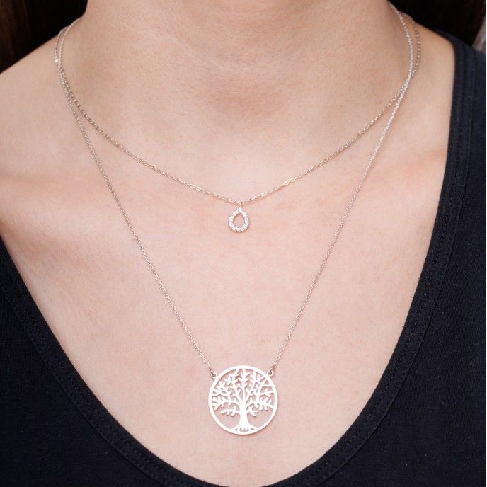 SILVER NECKLACE WITH TREE OF LIFE