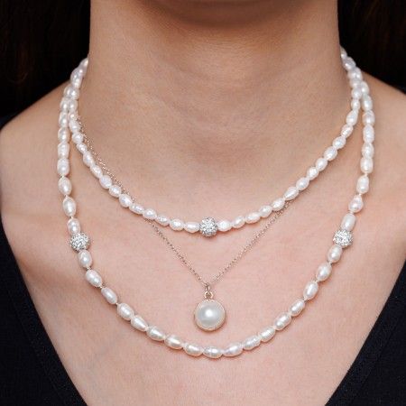 SILVER CHOKER WITH PEARLS SILVER CHOKER WITH PEARLS