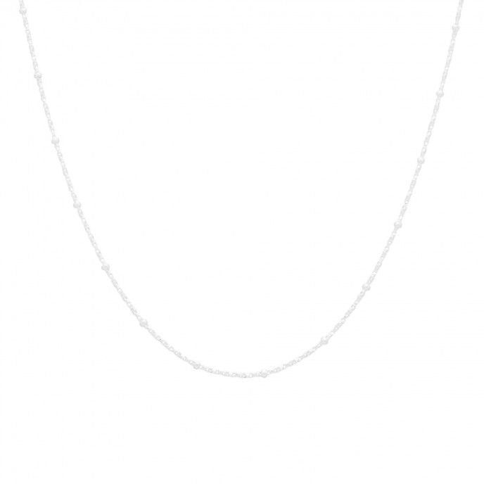 SILVER NECKLACE WITH BEADS 