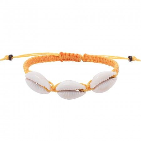 MACRAME BRACELET WITH 3 WHELK SHELLS MACRAME BRACELET WITH 3 WHELK SHELLS