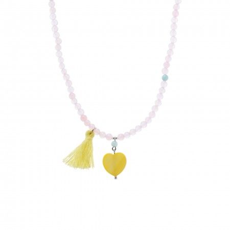 CHILDREN'S SILVER NECKLACE WITH POMPOM