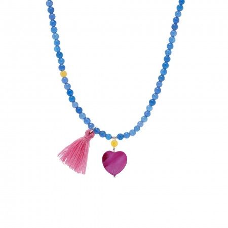 CHILDREN'S SILVER NECKLACE WITH POMPOM CHILDREN'S SILVER NECKLACE WITH POMPOM