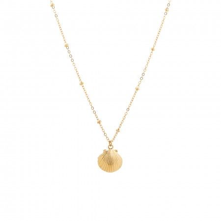 STEEL NECKLACE WITH SHELL