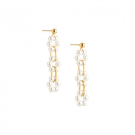 PENDIENTES DE ACERO CON PERLAS
