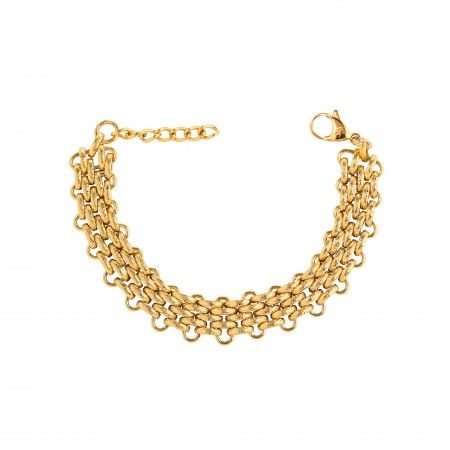 PULSERA DE ACERO CON CADENA DE MALLA