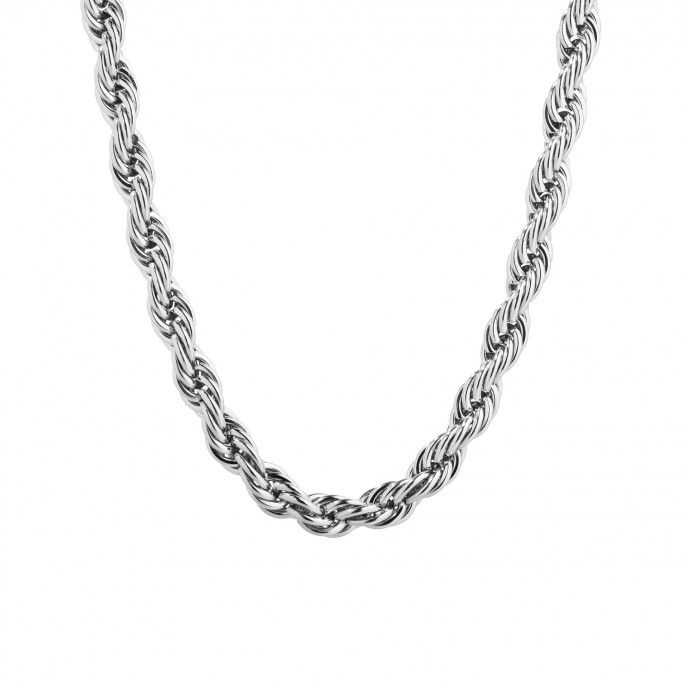 TWISTED SHAPED STEEL NECKLACE 45CM