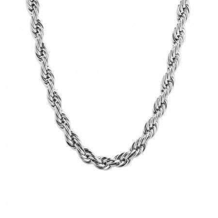 TWISTED SHAPED STEEL NECKLACE 45CM