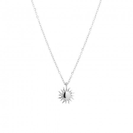 STEEL NECKLACE WITH SUN PENDANT