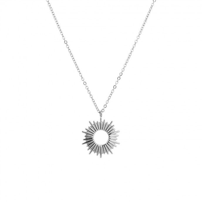 STEEL NECKLACE WITH SUN PENDANT
