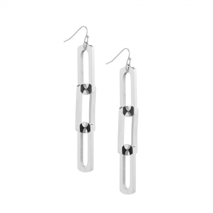 STEEL EARRINGS WITH LINKS