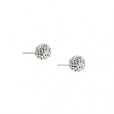 SHINY SILVER EARRINGS 8MM