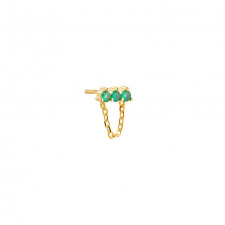 SILVER EARRING WITH CHAIN AND ZIRCONS