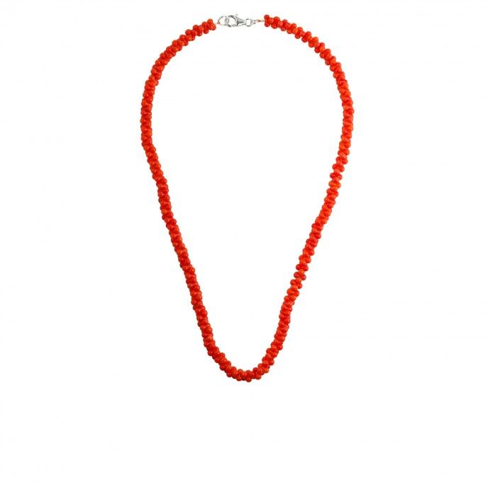 SILVER NECKLACE WITH BEADS