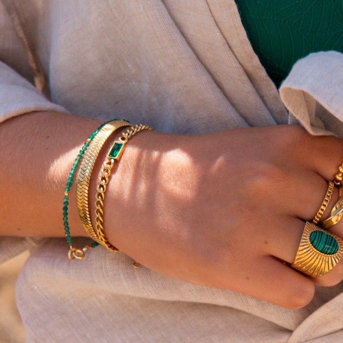 STEEL BRACELET WITH ZIRCON