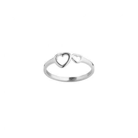 STEEL RING WITH HEARTS