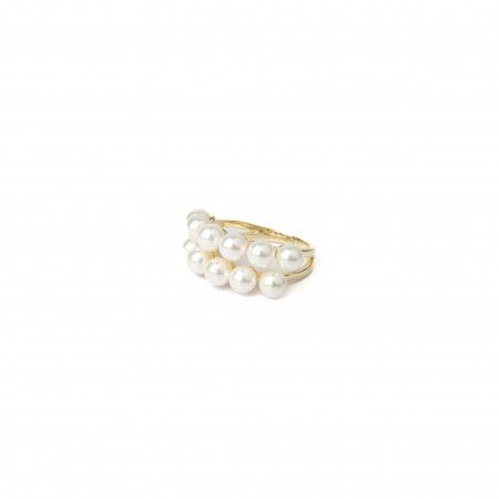 SILVER RING WITH PEARLS