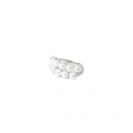 SILVER RING WITH PEARLS