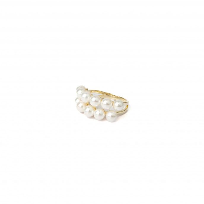 SILVER RING WITH PEARLS