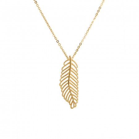 STEEL NECKLACE WITH LEAF