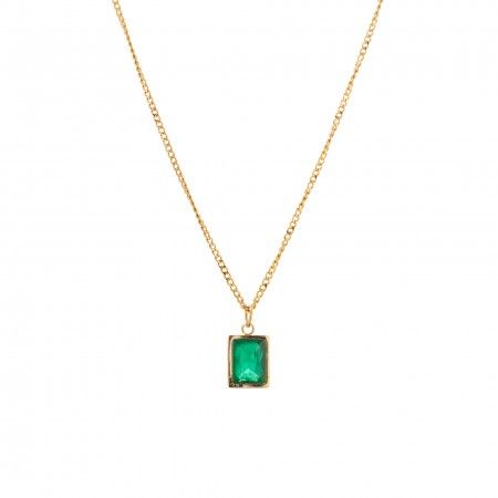 STEEL NECKLACE WITH STONE