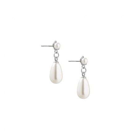 STEEL EARRINGS WITH PEARLS
