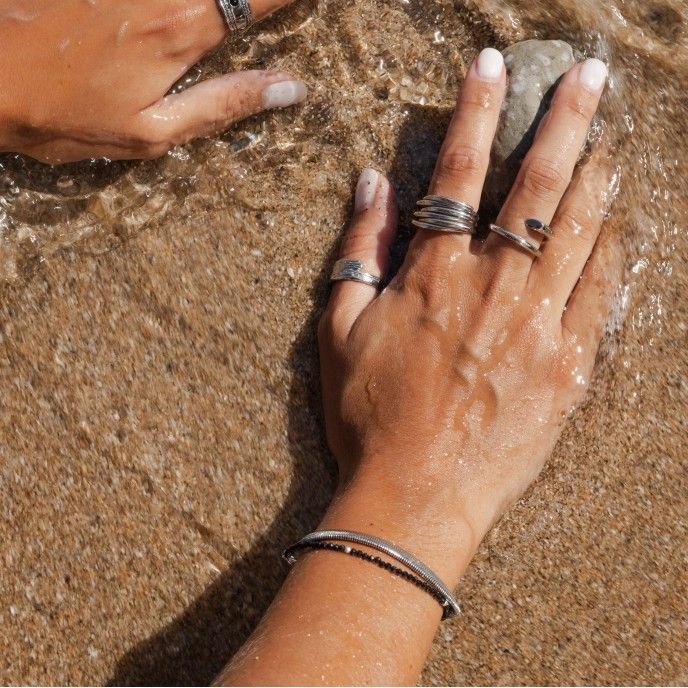 STOEN AND SILVER BRACELET