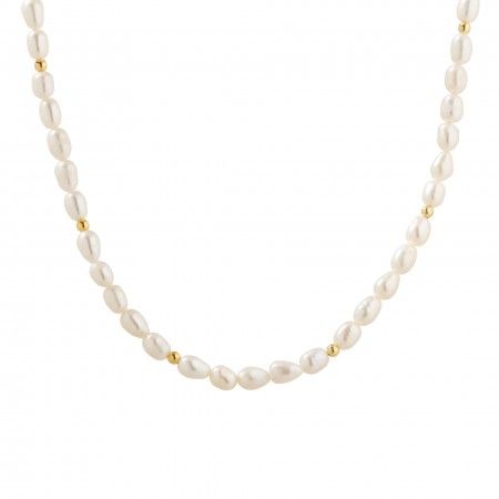 SILVER NECKLACE WITH PEARLS