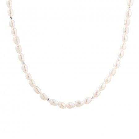 SILVER NECKLACE WITH PEARLS