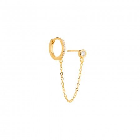 SILVER HOOP WITH CHAIN