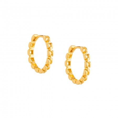 CHAIN EFFECT SILVER HOOPS