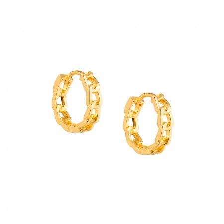 CHAIN EFFECT SILVER HOOPS