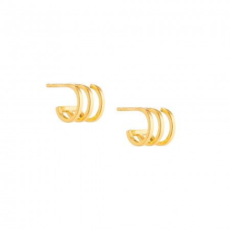 TRIPLE EFFECT SILVER HOOPS