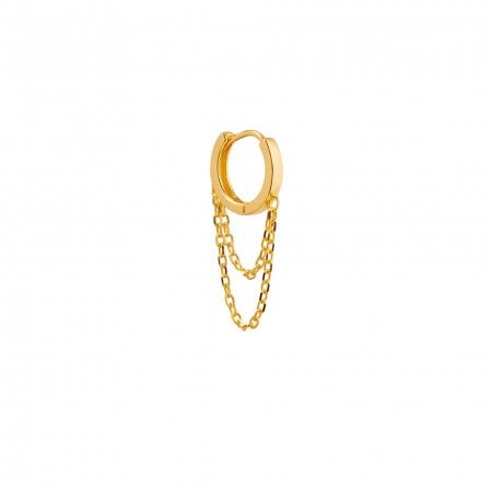 SILVER HOOP WITH CHAINS