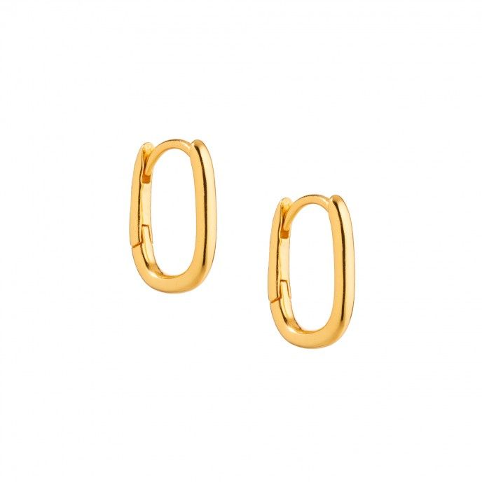 OVAL SHAPED SILVER HOOPS