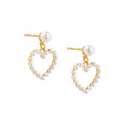 SILVER EARRINGS WITH HEART