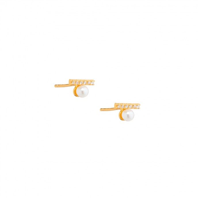 SILVER EARRINGS WITH PEARL