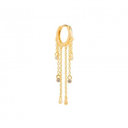 SILVER HOOP WITH CHAIN
