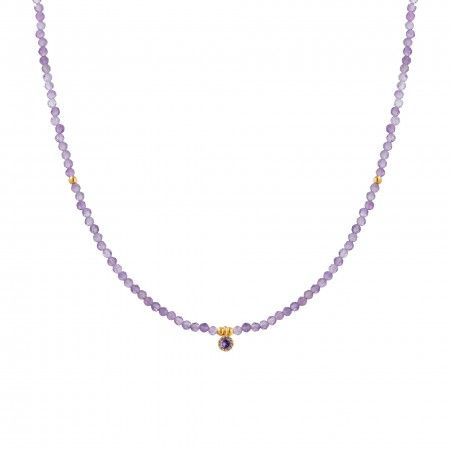 SILVER NECKLACE WITH NATURAL STONES