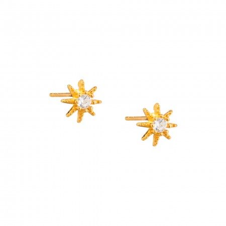 SUN SHAPED SILVER EARRINGS
