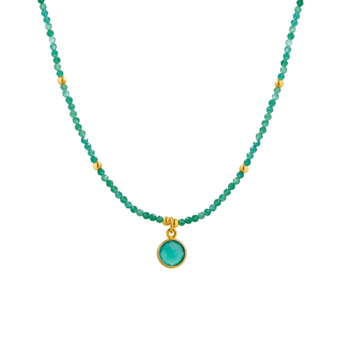 SILVER NECKLACE WITH NATURAL STONES