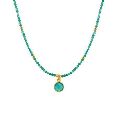 SILVER NECKLACE WITH NATURAL STONES