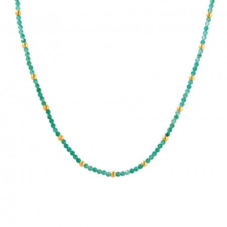 SILVER CHOKER WITH NATURAL STONES